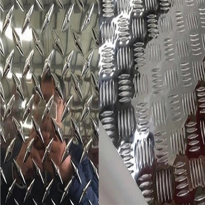 3003 H32 Diamond Aluminum Sheet / Aluminium Chequered Plate for Dock Board Width 30mm 2300mm