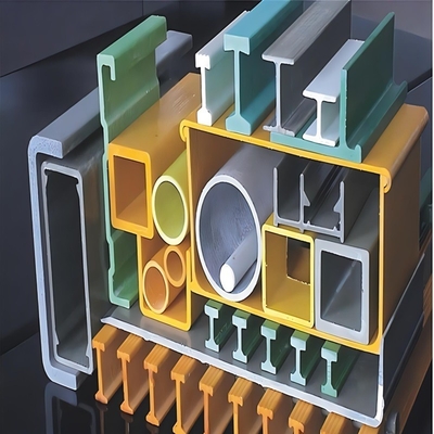 High Strength Fiber Glass Square Tube Extrusion Customized with Polyester FRP Profile