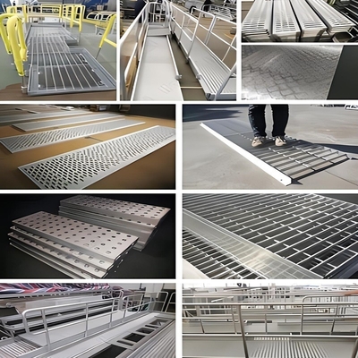 TP077 Prefabricated Aluminum Stair Treads and Risers with Weather-resistant Coating
